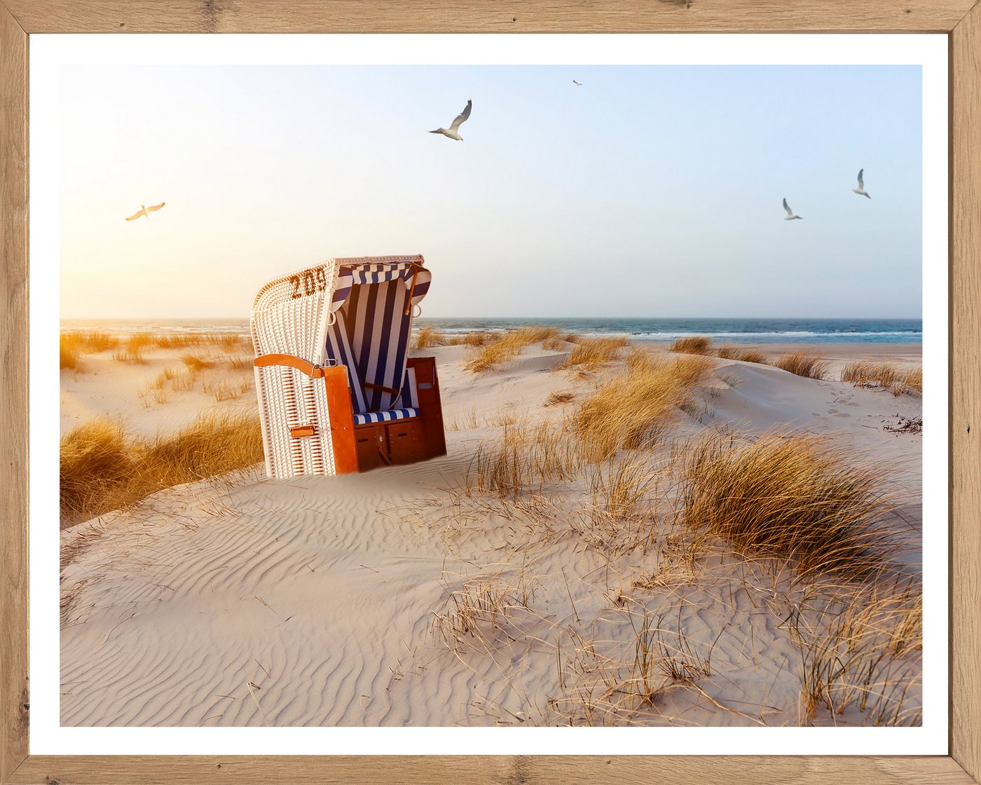 Bönninghoff Bild mit Rahmen, Landschaft, Meer, Meer Bilder, Natur, Strand, Strandbilder (1 St) von Bönninghoff