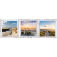 Bönninghoff Bild mit Rahmen "Strand, Sand, Sonne, 3er Set" 1 Stk. tlg. von Bönninghoff