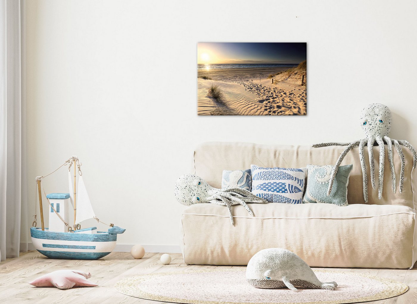 Bönninghoff Leinwandbild, Bilder vom Sonnenuntergang & -aufgang, Landschaft, Landschaften, Meer, Meer Bilder, Natur, Sonnenaufgang, Sonnenaufgang & -untergang, Strand, Strandbilder (1 St) von Bönninghoff