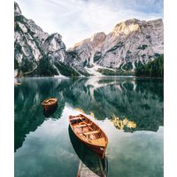 Bönninghoff Leinwandbild, Boote & Schiffe-Bilder von Booten & Schiffen-Berge-Berge & Alpenbilder-See-Seebilder-Gewässer-Landschaft-Landschaften-Natur, (1 St.) von Bönninghoff