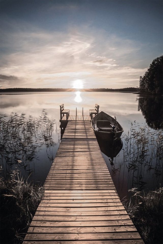 Bönninghoff Leinwandbild Pier, Sonnenaufgang, (1 St) von Bönninghoff