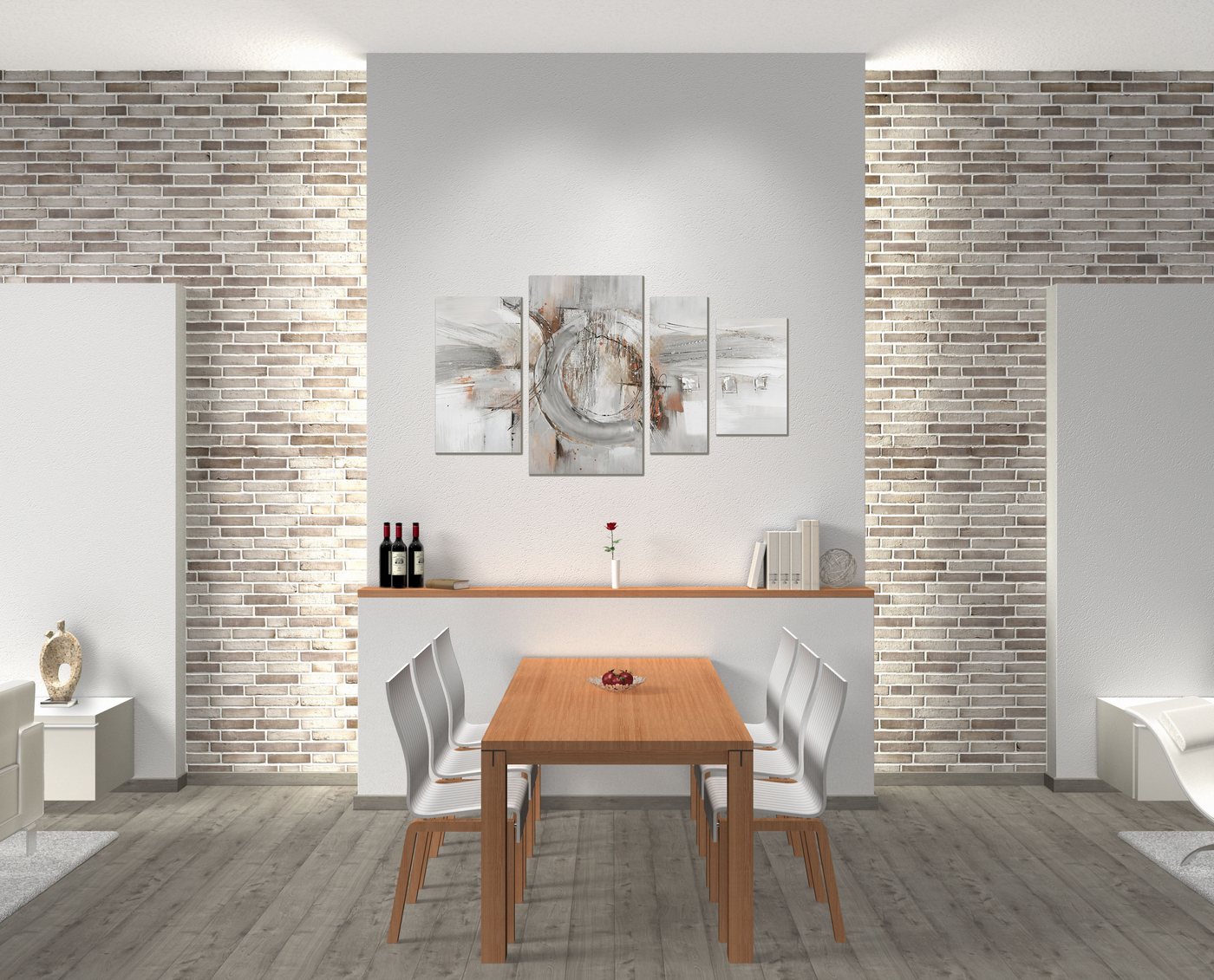 Bönninghoff Ölgemälde, Abstrakt, Abstrakte, Formen, Gemälde, Kunst (1 St), jedes Bild ein Unikat von Bönninghoff