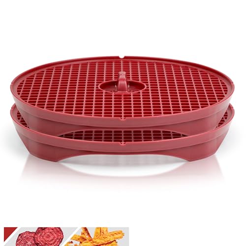 Börner Crispymaker (2er Set/Rot) • Chipsmaker für Mikrowelle • Frische Chips selber machen in wenigen Minuten • Gemüsechips ohne Fett machen von Börner