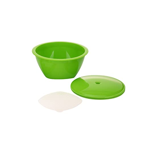 Börner Multimaker Salatschüssel mit Deckel (Grün) • Schüssel inkl. Deckel & Sieb • Mikrowellentauglich und gefriergeeignet • Salat-Schüssel Set von Börner