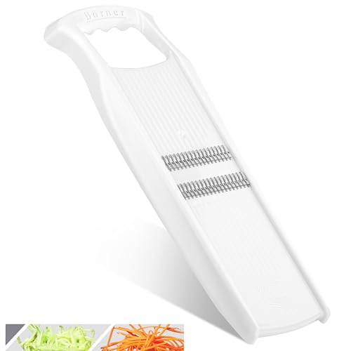Börner Roko PowerLine Gemüseschneider • Streifenschneider für Obst & Gemüse • Julienne Schneider für feine Streifen • Gemüsehobel fein • Küchenhobel • Reibe (Weiß) von Börner