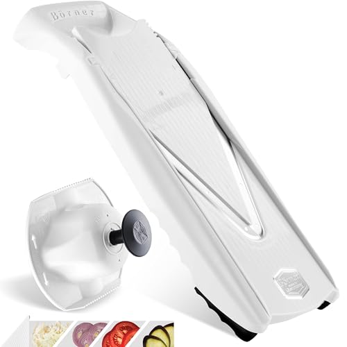 Börner Gemüsehobel V5 (Basis Set) • V-Hobel für Scheiben in 4 Schnittstärken • Scheibenschneider mit Edelstahl V-Klinge • Verstellbarer Küchenhobel für Gemüse & Obst • Farbe: Weiß Börner Gemüsehobel V5 (Basis Set) • V-Hobel für Scheiben in 4 Schnittstärken • Scheibenschneider mit Edelstahl V-Klinge • Verstellbarer Küchenhobel für Gemüse & Obst • Farbe: Weiß von Börner