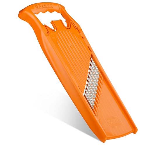 Börner by Reston Lloyd Wave-Waffle Power Line • Crinkle Cut/Spirelli Gemüseschneider • Hobel für Wellen-Waffelschnitt-Stil • Mehrere Dickenoptionen • Made in Germany, Orange von Börner