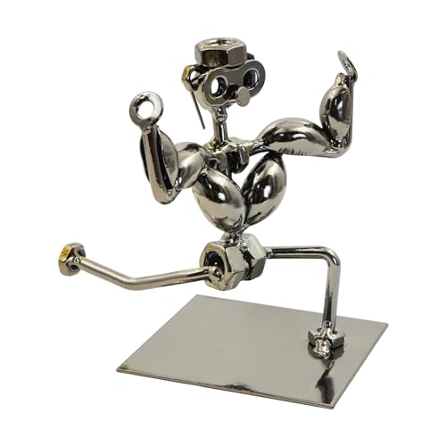 Kreative Retro-Muskelmann-Modell, Metall, Muskelfigur, Fitness, Sport, Skulptur, Sammlung, Regal, Eisen, Kunst, Handwerk, Muttern und Schrauben, Ornamente, Statue, Geschenk für Zuhause, Büro, Kinder, von Boerni