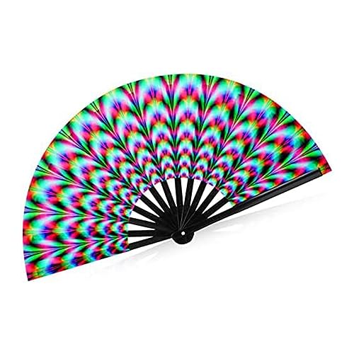 Boerunid 1 Stück Damen Raves Faltfächer Multicolor Faltbare Fächer Club Prom Disco Freaky Pub Dekoration von Boerunid