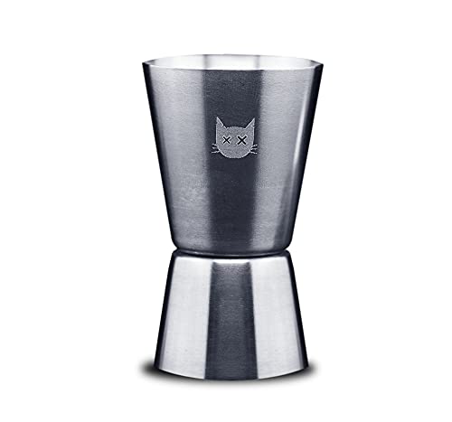 BÖSER KATER Jigger | Cocktailmessbecher mit hochwertiger Böser Kater Gravur | Perfekt für das Mixen besonderer Cocktails | 30 ml / 15 ml von Böser Kater
