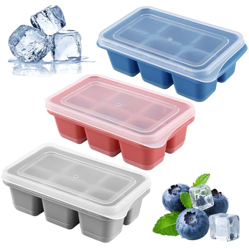 Bofanze 3 Stk Eiswürfel Silikonform Ice Cube Tray Silicone Eiswürfelbehälter mit Deckel Silikon Eiswürfelform mit Deckel Stapelbar Eiswürfel Form Quadratische Eiswürfelschalen für Cocktails und Whisky Bofanze 3 Stk Eiswürfel Silikonform Ice Cube Tray Silicone Eiswürfelbehälter mit Deckel Silikon Eiswürfelform mit Deckel Stapelbar Eiswürfel Form Quadratische Eiswürfelschalen für Cocktails und Whisky von Bofanze