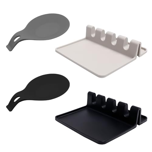Bofanze 4 Stück Silikon-Utensilienablage mit Abtropfpad Kochbesteck Ablage Silikon Küchenutensilienablage Kochlöffelhalter Löffelhalter Hitzebeständig Löffelablage für Löffel und Schaufeln Bofanze 4 Stück Silikon-Utensilienablage mit Abtropfpad Kochbesteck Ablage Silikon Küchenutensilienablage Kochlöffelhalter Löffelhalter Hitzebeständig Löffelablage für Löffel und Schaufeln von Bofanze
