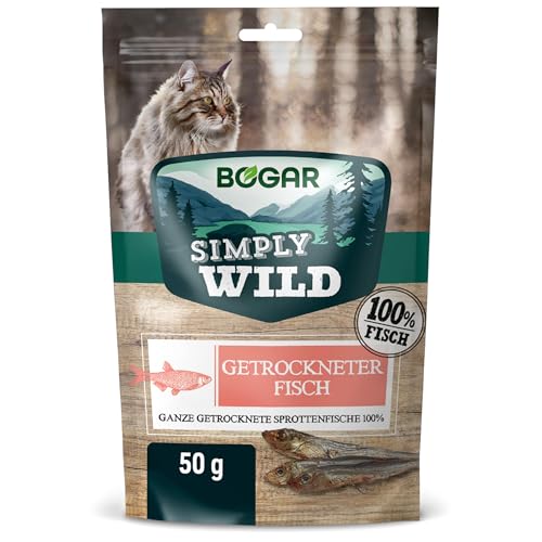 Bogar – Simply Wild – Hunde- und Katzenleckerlies – Ergänzung zu Katzenfutter – Leckereien für Hunde und Katzen in Form von Trockenfisch – Ganze getrocknete Sprat-Fische – 50 g Bogar – Simply Wild – Hunde- und Katzenleckerlies – Ergänzung zu Katzenfutter – Leckereien für Hunde und Katzen in Form von Trockenfisch – Ganze getrocknete Sprat-Fische – 50 g von Bogadent