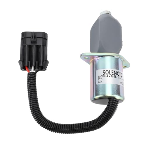12V Fuel Shut Down Solenoid 6681513, Generator Fuel Cut Off Solenoid Valve, Accurate Interference Shut Down Stop Solenoid with Iron Construction for Industrial von Bognajin