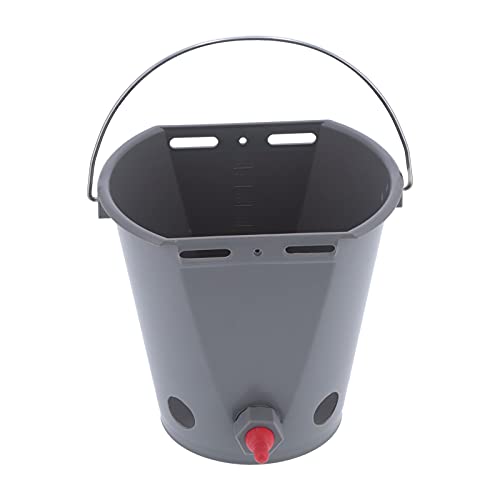 8L Gray Feeder Bucket, Food Grade Plastic Milk Feeding with 5 Replaceable Nipples, Leak Proof Check Valve, Easy Carry Handle for Farms (for Sheep) von Bognajin