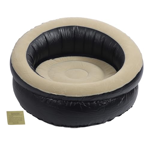Bognajin Aufblasbare Couch PVC Flocken ergonomischem Blow -Up -Sofa -Stuhl, schnelles inflationsleckfestes Design, robust für das Wohnzimmer Schlafzimmer im Freien im Freien, kompakt (Brown) von Bognajin