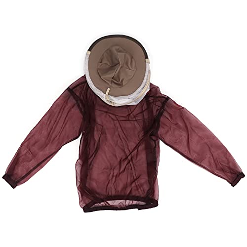Bognajin Breathable Beekeeping Jacket with Hat, Red Polyester Cotton Material, Special Design for Bee Sting Prevention, Sturdy and Practical Beekeeping Tool, Includes 1 x Beekeeping Jacket von Bognajin