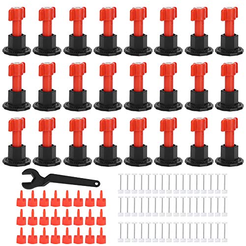Kit des Keramikfliesen -Leveling -Systems, Fliesen -Leveler -Positionierungswerkzeuge, Flieseninstallationswerkzeug mit 24 Leveler 48 Stahl, ergonomisch für Wand- und Bodenfliesen von Bognajin