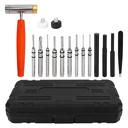 Punch Set with Detachable Hammer, Steel Punch Tools Kit, Includes 12 Punches, Tweezers, 2 Hammerheads and Storage Box, outstanding for Machinery, Vehicles, Woodwork and Crafts von Bognajin