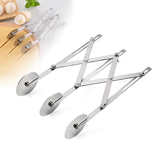 Bogoro 3-Räder Edelstahl Pizzaschneider, Mehrzweck Teigschneider, Verstellbar, Rostfrei, Hochglanzpoliert, Scharfe Klingen, 3 Räder, 24,5 cm, 5,5 cm, Edelstahl 304 Bogoro 3-Räder Edelstahl Pizzaschneider, Mehrzweck Teigschneider, Verstellbar, Rostfrei, Hochglanzpoliert, Scharfe Klingen, 3 Räder, 24,5 cm, 5,5 cm, Edelstahl 304 von Bogoro