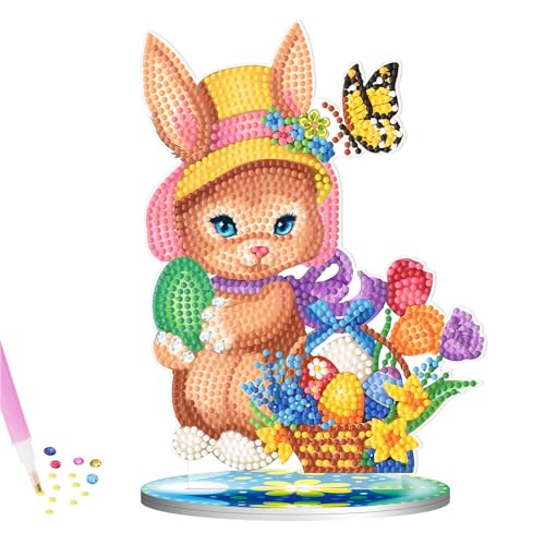 Bogoro Diamond Painting Hase Diamond Painting Ostern 5D Diamant Painting Ostereier DIY Diamant Malerei für Kinder Kunst Handwerk Geschenk Diamond Painting Bilder Geschenk Dekoration Anfänger von Bogoro