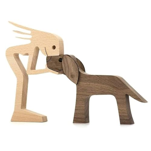 Bogoro Handgefertigte Holzstatue,Familien-Welpe Holzschnitzerei Ornamente,Mann und Hund Holzstatue,handgefertigte Akzente,Holzskulptur Ornamente,Handgeschnitzter Holz Hund für Zuhause, Büro Bogoro Handgefertigte Holzstatue,Familien-Welpe Holzschnitzerei Ornamente,Mann und Hund Holzstatue,handgefertigte Akzente,Holzskulptur Ornamente,Handgeschnitzter Holz Hund für Zuhause, Büro von Bogoro