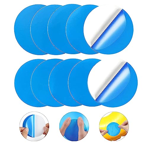 Bogoro PVC Reparatur Patch,10 Stück Wasserdicht Pool Reparatur Patch,Selbstklebende Reparaturflicken Pool,Reparatur Aufkleber für Schwimmring,Flicken für Aufblasbare Schwimmbad Ruderboot Luftmatratze von Bogoro