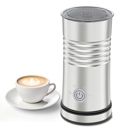 Elektrischer Milchaufschäumer 4 in 1, Milchschäumer elektrisch, Milk frother electric für Kaltes und Warmes Aufschäumen für Macchiato Cappuccino Kakao, mit Antihaft-Beschichtung 500W 240ML von Bogseth