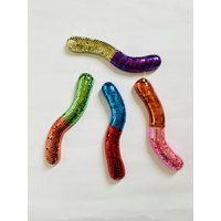 Jumbo Disco Gummy Worm Wand Kunst/Dopamin Dekor Maximalist Fake Food Essen Pop Art Wandskulptur Funky Einzigartiges Geschenk von BogusBites