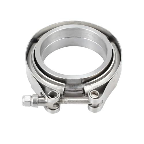 Bohaner 1x 63mm(2.5") V Band Schelle Kit Edelstahl Klemme Mit 2x Male&Female Flansche V-Band Klemmen Anschweissringe Zentrierringe Turbo Abgasanlage Schnellverschluß für Abgasrohre Fallrohr von Bohaner