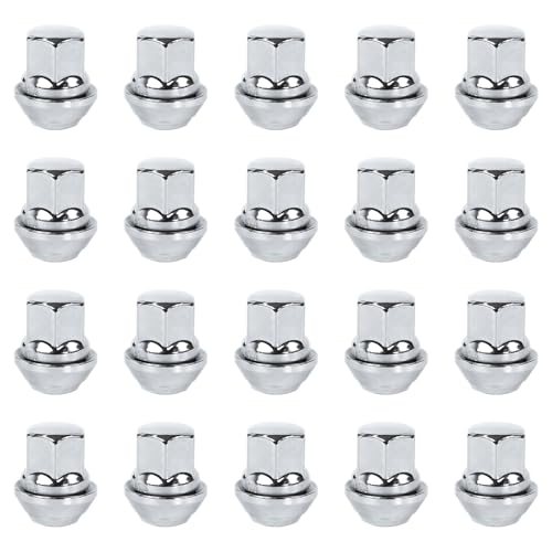 Bohaner 20 Stück Radmutter M12 x 1,5 Einteilige Chrom-Radmuttern Stahl Eichelsitz-Radmuttern für die Ford Mondeo Fiesta Focus von Bohaner
