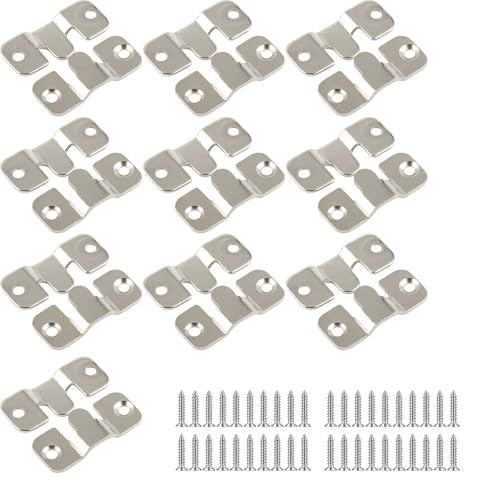 Bohaner 20 Stück Sofaverbinder Möbelverbinder Couchverbinder Steckverbinder Ineinandergreifende Möbelverbinder mit Schrauben Möbelverbinder Verriegelung Verbindet für Sofa (2 vorgebohrter Löcher) von Bohaner