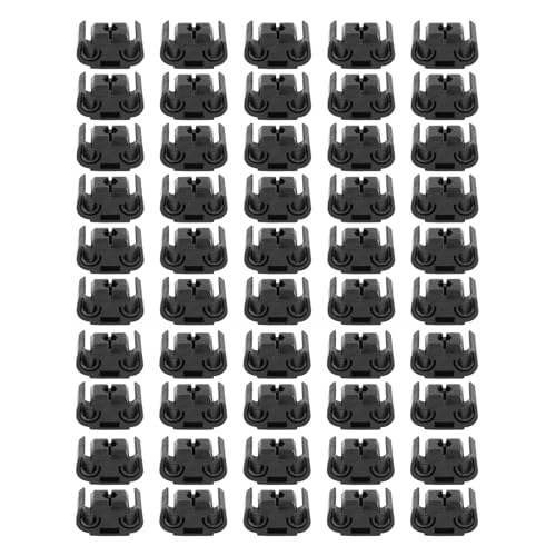 Bohaner 50 Stück Bremsleitung Halter Bremsleitung Clip für alle 4,75 mm Bremsschlauch Halter Doppelt Clip für Auto Bremsleitung Schwarz Doppelter Bremsleitungsclip Bremskabelklemme 811611797 von Bohaner