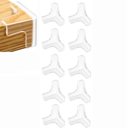 Bohaner 8 Stück Eckenschutz Baby T-Form PVC Selbstklebend Kantenschutz mit Kleber Tischkantenschutz Eckschutzkanten Stoßschutz für Verschiedene Möbel(4 Farben auswählbar) (Transparent) von Bohaner