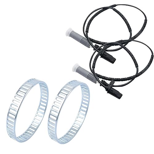 Bohaner ABS Sensor ABS-Raddrehzahlsensor Sensor 2stk HINTEN ABS-SENSOR + 2x ABS-RING für BMW 1er B1-ER E81 E87 3-ER E90 E91 E92 Accessoires Zubehör von Bohaner