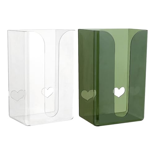 2X Wandmontierte Tissue Box,ohne Nägel,Transparente Kosmetiktuch Box,Rechteckiger Wand Tissue Spender Halter,Wandhalterung Servietten Organizer Für Schreibtisch,Toilette,Badezimmer,Arbeitsplatte von Bohany