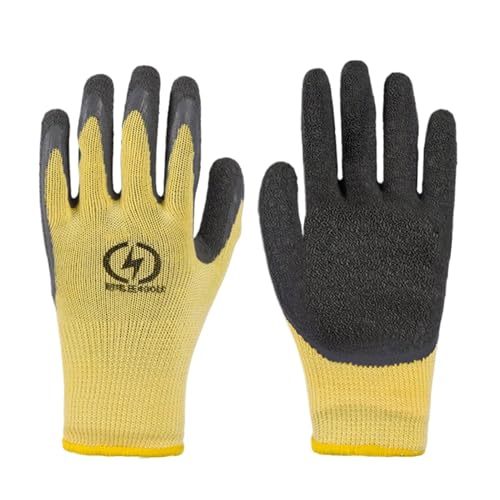 Bohany Elektrisch isolierte Handschuhe,elektrische Schutzhandschuhe | 400-V-Hochspannungs-Elektrikerhandschuhe | Rutschfeste Arbeitshandschuhe, Isolierhandschuhe für Elektriker von Bohany