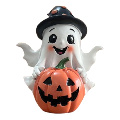 Bohany Halloween Figuren | Resin Geist-Kürbisse Skulptur | Schreibtisch Dekoration Halloween Ornament für Arbeitsplatz, Festtage, Bücherregal, Schrank, Zuhause, Wohnzimmer, Garten, von Bohany