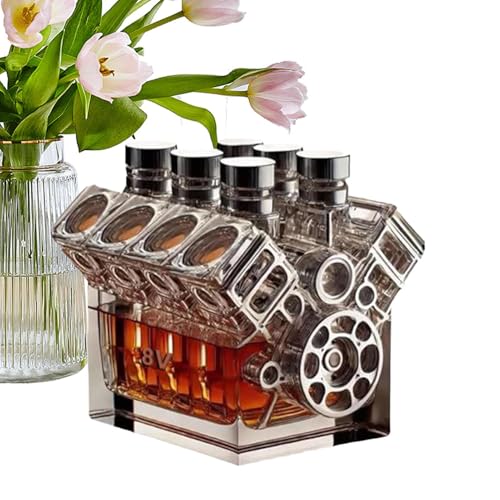 Motor Whiskey Karaffe,Motoren Whisky Flasche Dekanter,Automotor Likör Whisky Karaffe,2025 Neue Auto Motor Whiskey Spender Flasche,Kreativer Alkohol Dekanter,Bar Gadgets Für Autoliebhaber Geschenk von Bohany