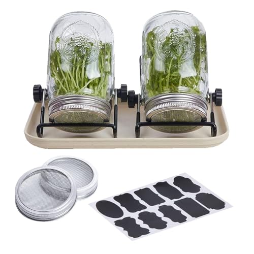 Sprossenglas Keimglas Set,Weithals Einmachglas Keimungssets,Keimungsset Mit Breiter Öffnung,sprossen Anzuchtset Für Köstliche Frische Sojasprossen Mit Edelstahl Ständer Und Tablett Für Anfänger Sprossenglas Keimglas Set,Weithals Einmachglas Keimungssets,Keimungsset Mit Breiter Öffnung,sprossen Anzuchtset Für Köstliche Frische Sojasprossen Mit Edelstahl Ständer Und Tablett Für Anfänger von Bohany