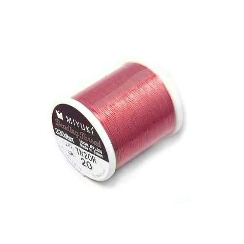 1 pcs Miyuki beading nylon pre-waxed thread 0.2 mm (B) x 50 m Red 20 von Bohemia Crystal Valley