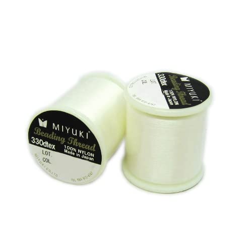 1 pcs Miyuki beading nylon pre-waxed thread 0.2 mm (B) x 50 m beige 2 von Bohemia Crystal Valley