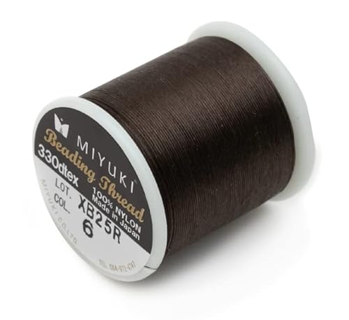 1 pcs Miyuki beading nylon pre-waxed thread 0.2 mm (B) x 50 m brown 6 von Bohemia Crystal Valley