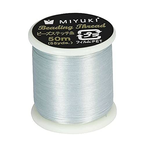 1 pcs Miyuki beading nylon pre-waxed thread 0.2 mm (B) x 50 m silver 3 von Bohemia Crystal Valley