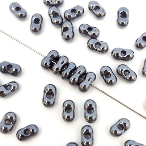 10 g Preciosa Farfalle Czech Glass Beads 3.2 x 6.5 mm Hematite 49102 von Bohemia Crystal Valley