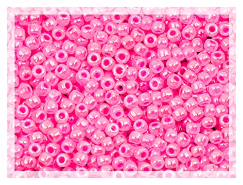 10 g TOHO Round Seed Beads Rocailles, size 11/0, Ceylon Hot Pink (# 910), Japan, Glass von Bohemia Crystal Valley