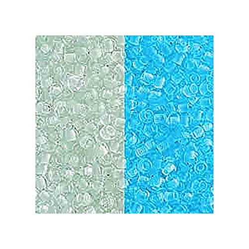 10 g Rocailles TOHO seed beads, 11/0 (2.2 mm) Glow in the Dark White Bright Blue (#2711) (Rocailles Toho Samenperlen Kristall iridiscent) von Bohemia Crystal Valley