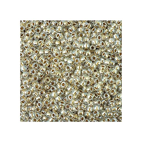 10 g Rocailles TOHO seed beads, 11/0 (2.2 mm) Gold Lined Crystal (#989) (Rocailles Toho Samenperlen Kristallgold) von Bohemia Crystal Valley