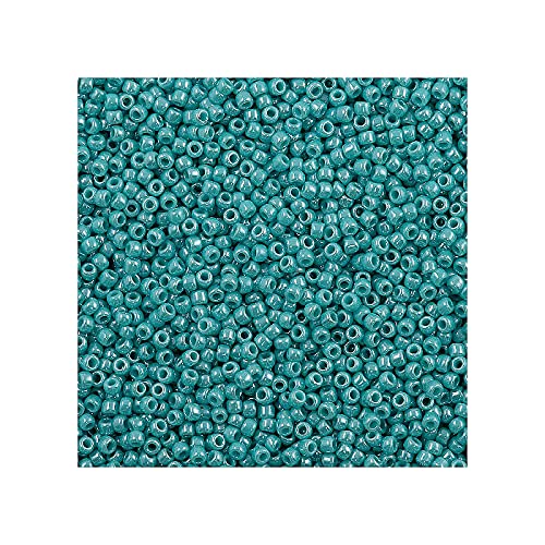 10 g TOHO Round Seed Beads Rocailles, size 11/0, Opaque Lustered Turquoise (# 132), Japan, Glass von Bohemia Crystal Valley