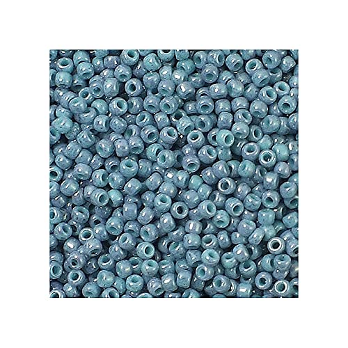 10 g TOHO Round Seed Beads Rocailles, size 11/0, Marbled Opaque Turquoise Amethyst (# 1206), Japan, Glass von Bohemia Crystal Valley